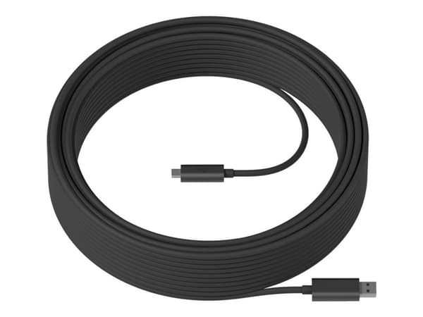 Logitech Strong - USB-kabel - USB typ A (hane) till USB-C (hane) - USB 3.2 Gen 2 - 25 m - plenum, Active Optical Cable (AOC) - för Room Solution Hu...