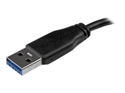 StarTech.com Slim Micro USB 3.0 kabel – 3 m - USB-kabel - Micro-USB typ B (hane) till USB typ A (hane) - USB 3.0 - 3 m - formpressad - svart - för ...