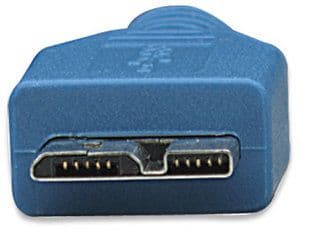 Manhattan USB 3.0, A/Micro-B, 1 m, 1 m, USB A, Micro-USB B, USB 3.2 Gen 1 (3.1 Gen 1), Hane/Hane, Blå