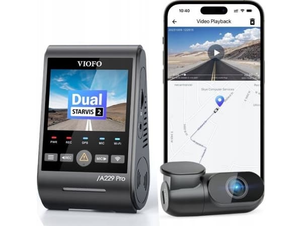Wideorejstrator VIOFO A229 PRO 2CH-G med GPS