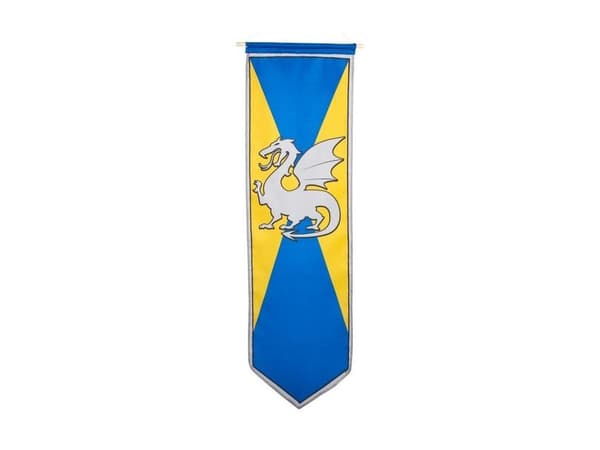 Gul och blå medeltidsbanner