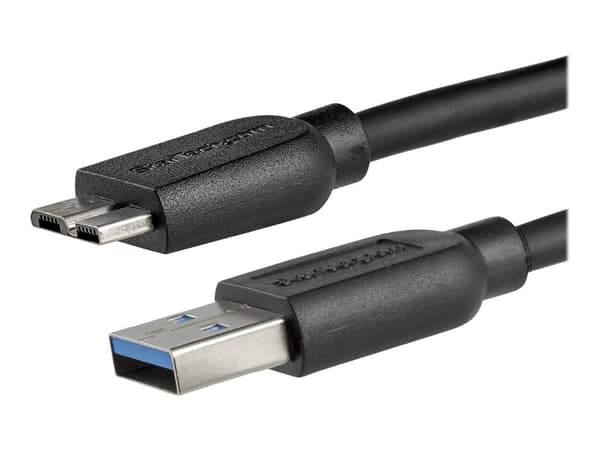 StarTech.com Slim Micro USB 3.0 kabel – 2 m - USB-kabel - Micro-USB typ B (hane) till USB typ A (hane) - USB 3.0 - 2 m - formpressad - svart - för ...
