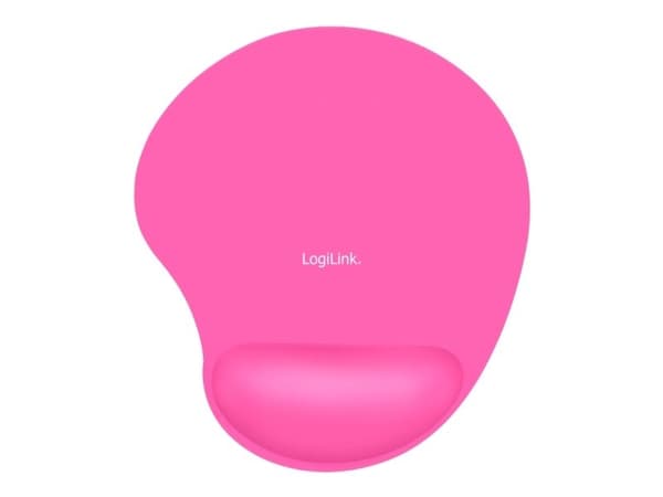 LogiLink GEL Mouse Pad with Wrist Rest Support - Musematte med håndleddsstøtte - rosa