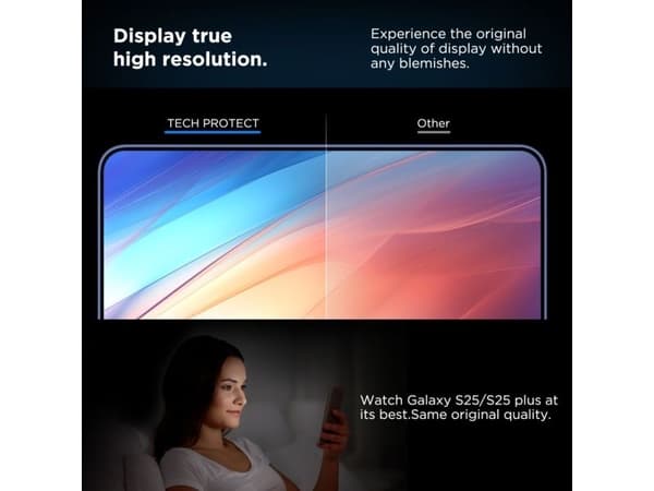 Tech-Protect Quick Set+ härdat glas för Samsung Galaxy S25+ - Transparent