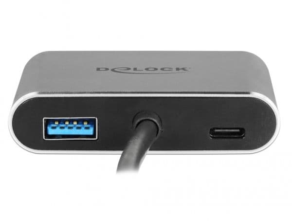 Delock - Extern videoadapter - USB-C - HDMI, VGA - grå - detaljhandel