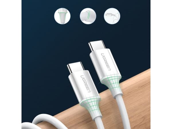 Ugreen 60518, 1 m, USB C, USB C, USB 2.0, 480 Gbit/sek., Hvit