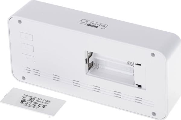 Adler AD 1195w batteriklokke - hvit