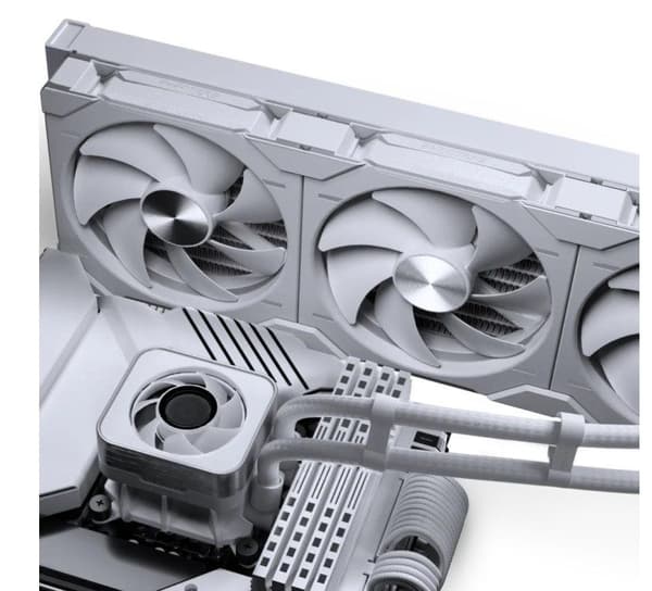 Phanteks Glacier One 420D30 DRGB AIO Liquid CPU Cooler, X2 Cap, White