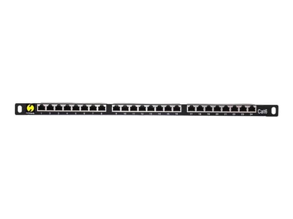 Netrack - Patch panel with shelf - rackmontering - CAT 6 - UTP - RJ-45 X 24 - 0.5U - 19"