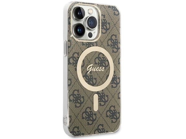 Guess IML 4G MagSafe-skydd till iPhone 15 Pro Max - Brun