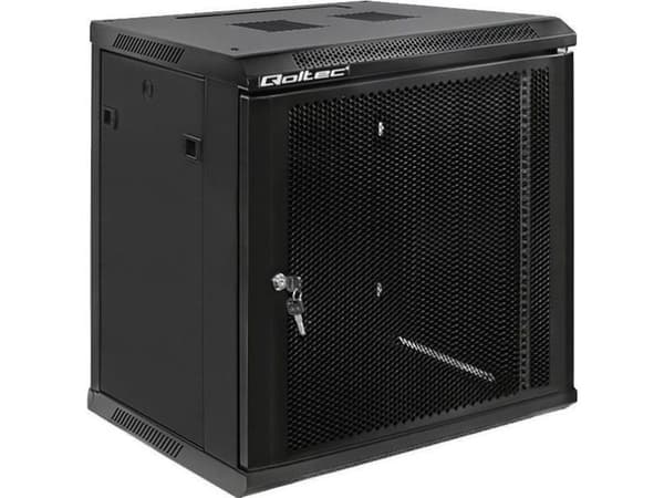 Qoltec - Rack skåp - svart - 12U - 19"