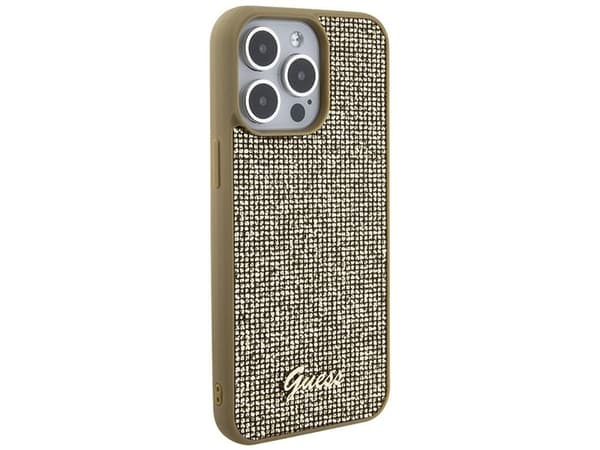 Guess Disco Metal Script fodral för iPhone 15 Pro Max - guld
