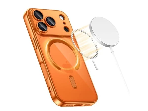 Tech-Protect MagFlex MagSafe-etui til iPhone 17 Pro - transparent oransje