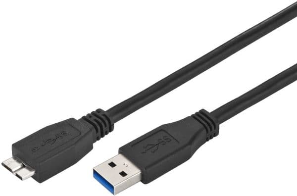 Goobay 95026, 1,8 m, USB A, Micro-USB B, Hankjønn/hankjønn, Sort