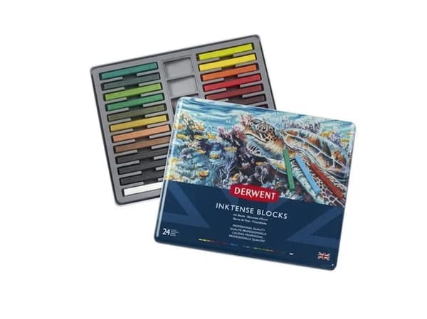 Derwent Inktense Blocks 24 st förpackning (tin)
