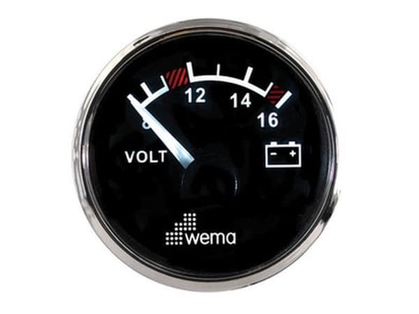 Wema voltmeter 12 V sort RF