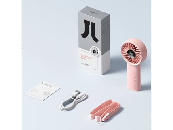 Jisulife Mini håndvifte Life4 3600mAh USB - rosa