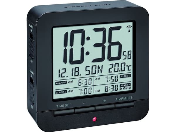 TFA - Väckarklocka - rektangulär - elektronisk - skrivbord - svart