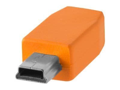 Tether Tools TetherPro - USB-kabel - USB-C (hane) till mini-USB typ B (hane) - USB 2.0 - 3 A - 4.6 m - högsynligt orange