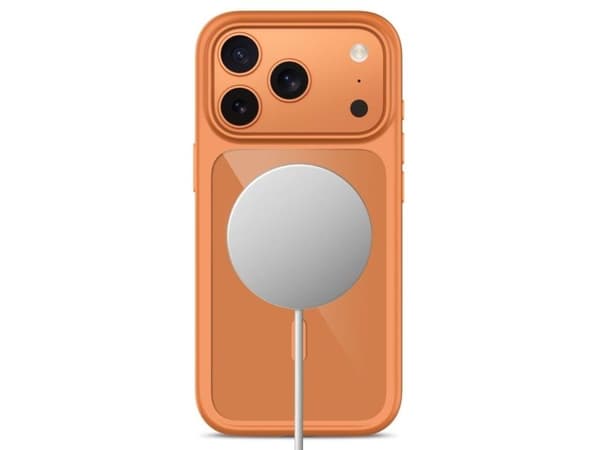 Tech-Protect MagOne CC MagSafe Case + Tempered Glass 2-Pack for iPhone 18 Pro Max / 17 Pro Max - Transparent Orange