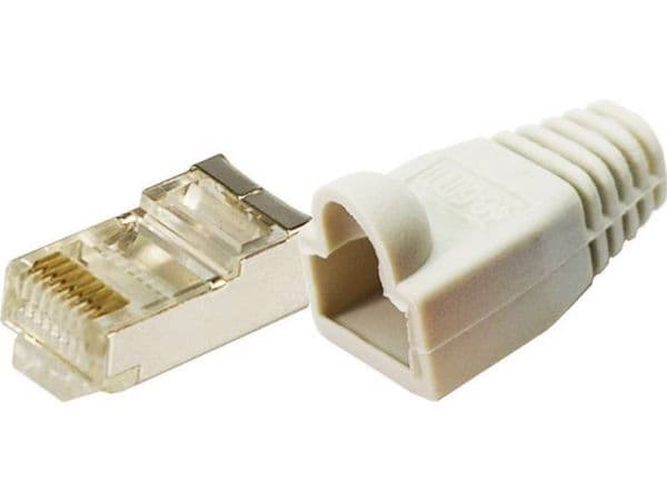 LogiLink MP0011, CAT5e, Grå, Plast, Guld, 100 styck