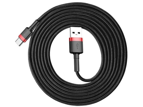 Baseus Cafule, 2 m, USB A, USB C, Musta, Punainen