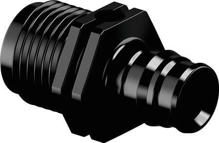 Uponor Q&E overgangsnippel PPSU sort 16 mm x 1/2"
