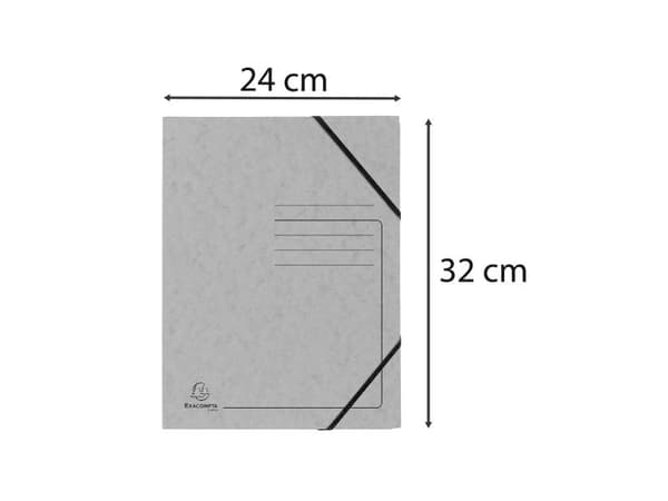 Exacompta 555471E, Flap folder, A4, Kartong, Grå, 250 ark, 355 g/m ^