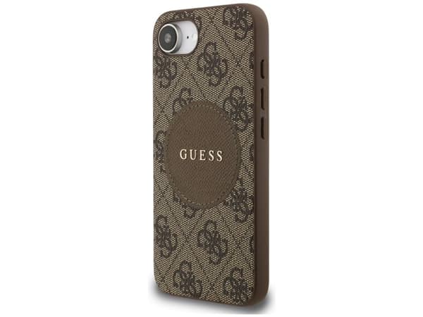 Guess 4G Circle Classic Logo MagSafe mobilskal för iPhone 16e - brun