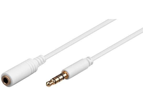 Goobay 62363, 3.5mm, Hankjønn, 3.5mm, Hunkjønn, 3 m, Hvit