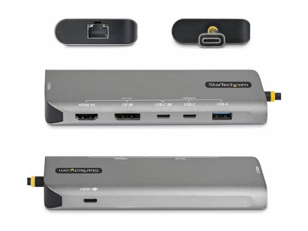 Startech - Dokkingstasjon - for bærbar - USB4 - HDMI, DP - 2.5GbE, 1GbE - 140 watt