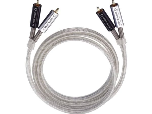 OEHLBACH Silver Express, 2 x RCA, Hankjønn, 2 x RCA, Hankjønn, 1 m, Sølv