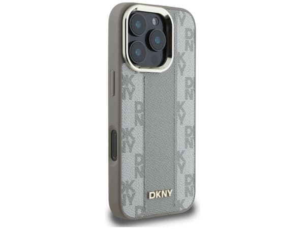 DKNY rutemønster MagSafe iPhone 16 Pro-deksel - beige