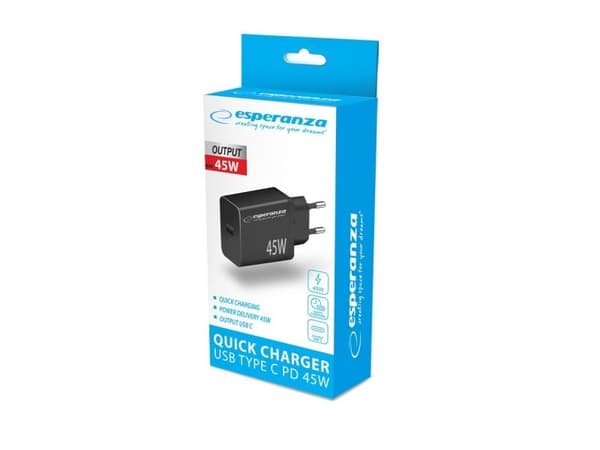 Esperanza EZC108K vegglader 45W USB-C PD