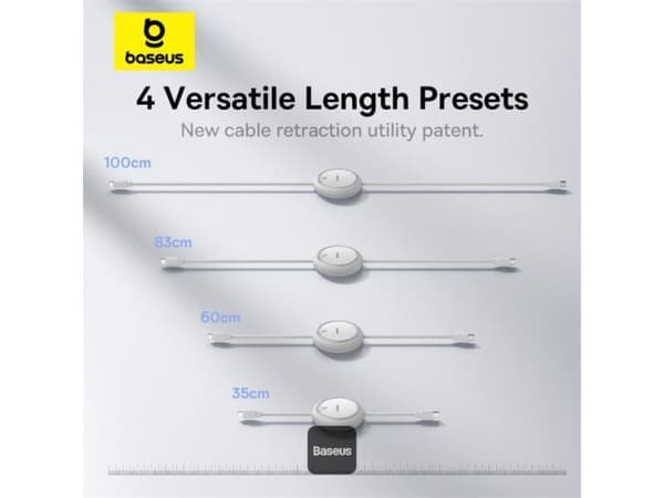 USB-kabel Baseus Free2Pull USB-C till iP 20W 1m (vit)