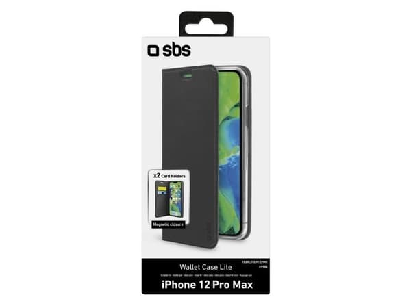 SBS TEBKLITEIP12PMK, Lompakkokotelo, Apple, IPHONE 12 PRO MAX, Musta