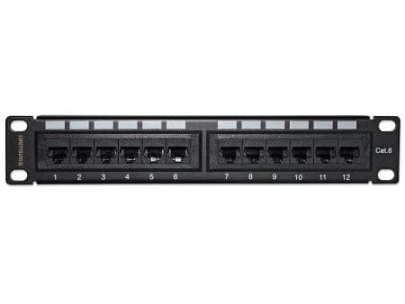 Intellinet 720748, RJ-45, U/UTP (UTP), Stativmontering, 1U, Svart, UL