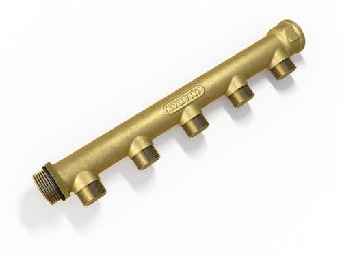 WAVIN 3/4" Fordelerrør m/kontram.5 afg. 1/2"