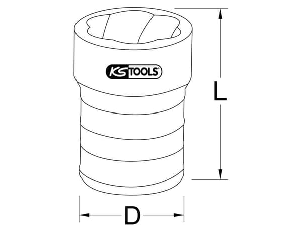 KS Tools 913.1473, Kraftpipe, Sort, 1 hoder, 1/4", Metrisk, 6 mm