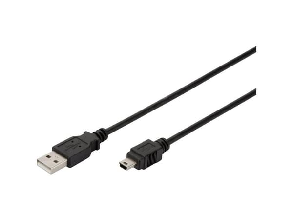 ASSMANN - USB-kabel - USB (hane) till mini-USB typ B (hane) - USB 2.0 - 1 m - formpressad - svart