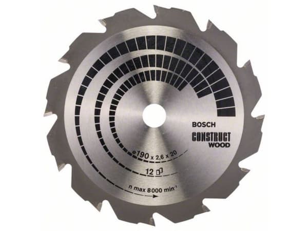 Bosch RUNDSAVKL CONSTRUCT 12T Ø190X2,6X20/16MM