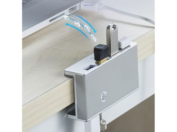 4-porttinen USB-A 3.0 HUB - hopea