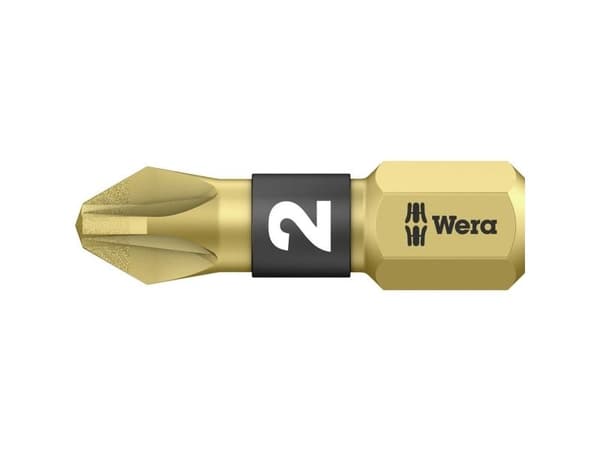 Wera 855/1 BDC Bits, 1 styck, Pozidriv, PZ 2, 25 mm, 25,4 / 4 mm (1 / 4"), Hexagonal