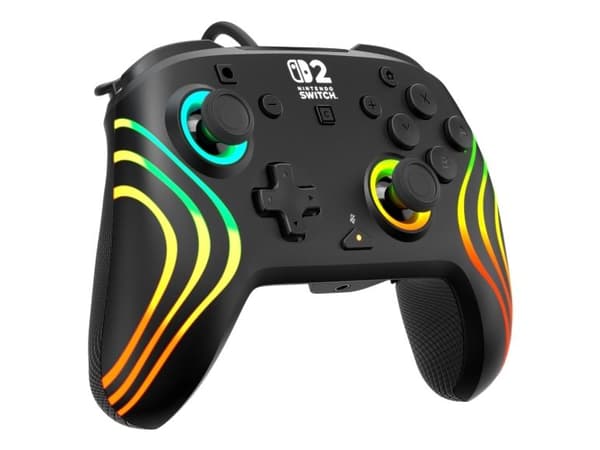 Turtle Beach Afterglow Wave - Spelkontroll - kabelansluten - svart - för Nintendo Switch, Nintendo Switch 2, Nintendo Switch OLED