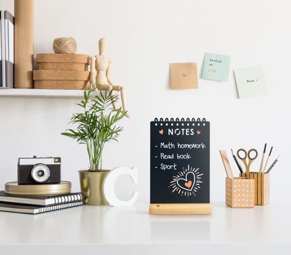 Securit® Silhouette NOTES bordsskylt i svart