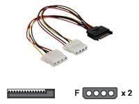 Delock - Strømadapter - 4-pin intern strøm (hunn) til SATA-strøm (hunn) - 20 cm