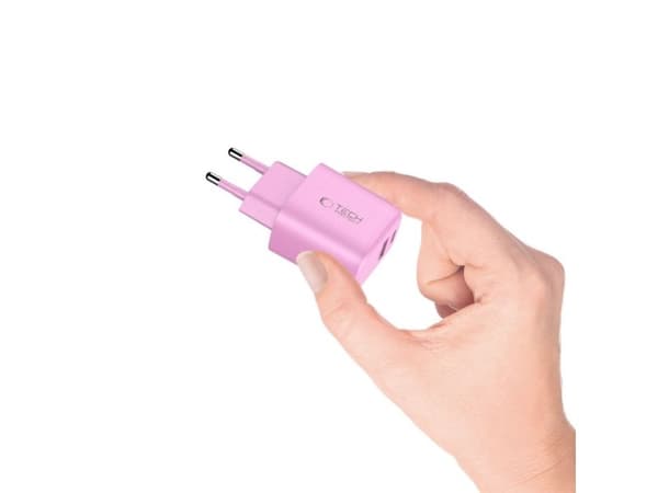 Tech-Protect NCA20 PD 20W QC3.0 vegglader USB-A / USB-C - rosa