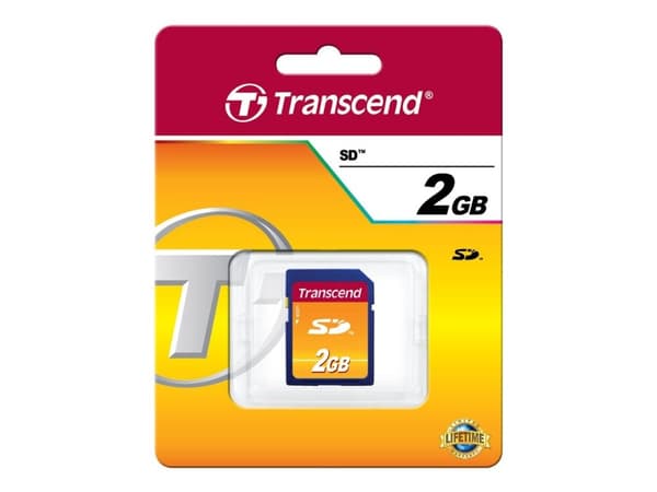 Transcend TS2GSDC, 2 GB, SD, MLC, 20 MB/s, 13 MB/s, Musta
