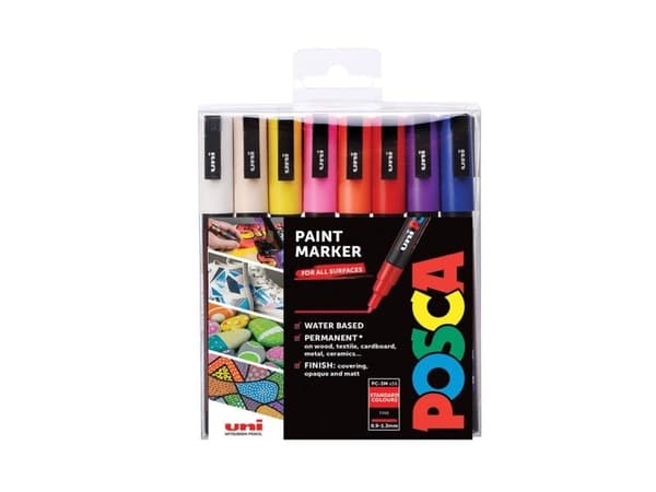 POSCA PC-3M, Multifärg, Multifärg, 16 färger, Rund, 16 styck