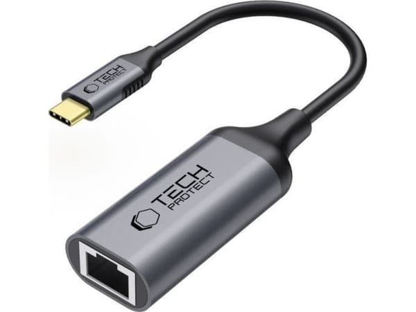 USB-adapter Tech-Protect USB-C til RJ45 Svart